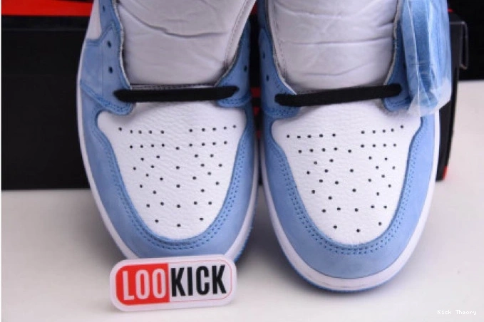Kick Theory BLUE RETRO HIGH 1 555088-134 JORDAN AIR BLACK UNIVERSITY WHITE 0712